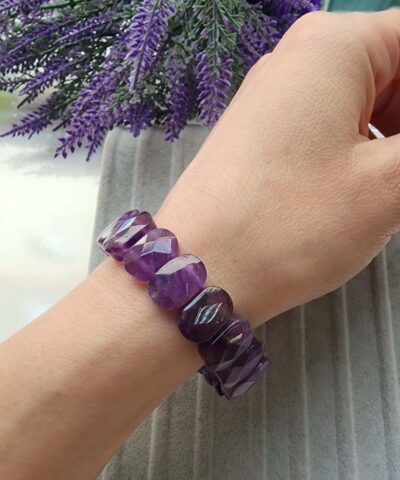 Roleks Kesim Ametist Dogal Tas Bileklik