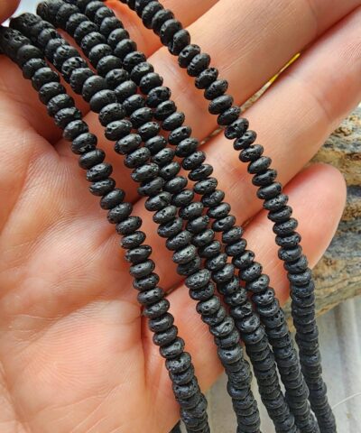 Rondela Kesim Siyah Lav Tasi 4 Mm