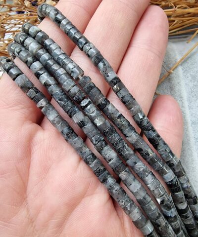 Rondela Siyah Labradorit Dogal Tas