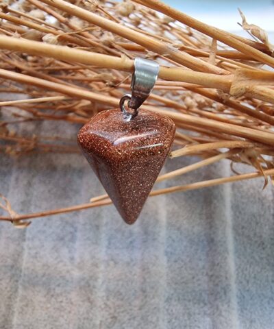 Sarkac Dogal Tas Kolye Ucu Kahve Yildiz