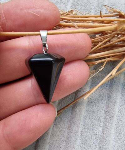 Sarkac Dogal Tas Kolye Ucu Obsidyen