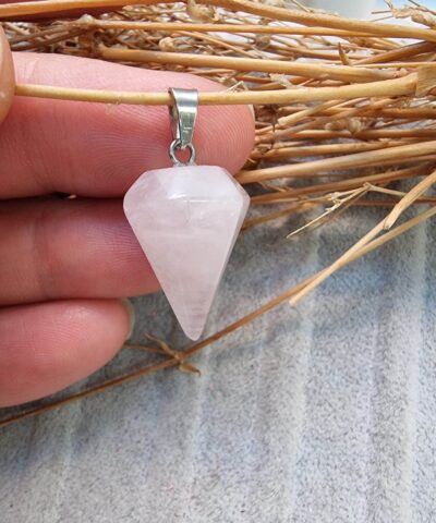 Sarkac Dogal Tas Kolye Ucu Pembe Kuvars