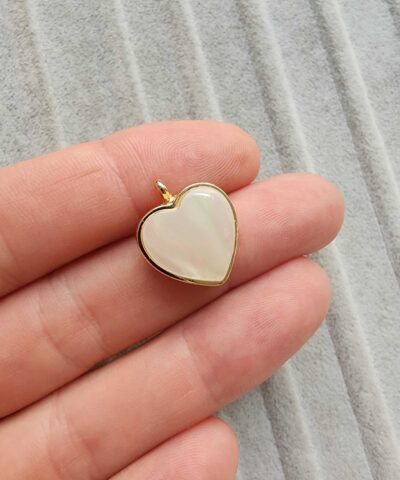 Sedef Taşlı Kalp Kolye Ucu - 501