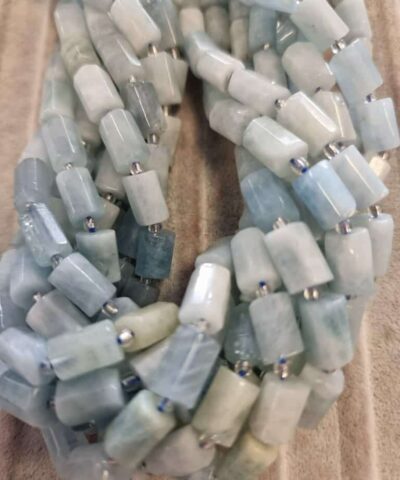 Silindir Akuamarin Dogal Tas Dizi 7