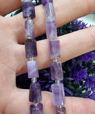 Silindir Ametist Dogal Tas Dizi