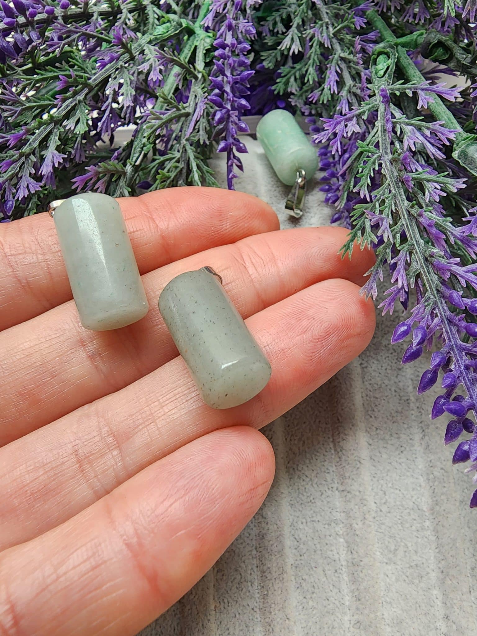 Silindir Aventurin Tasi Kolye Ucu 3