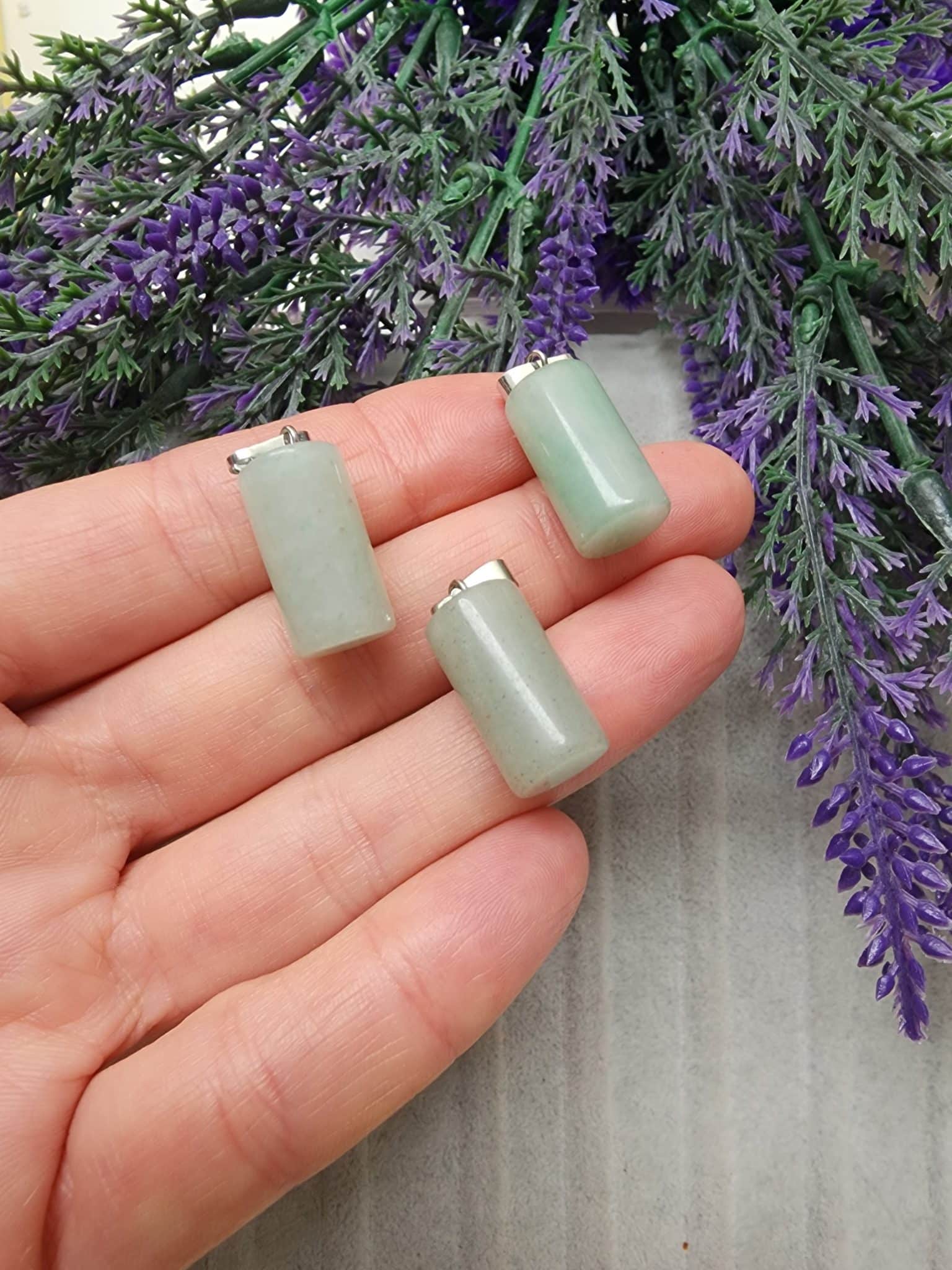 Silindir Aventurin Tasi Kolye Ucu 4