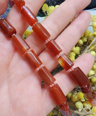 7x10 MM Silindir Karnelyan Akik Doğal Taş