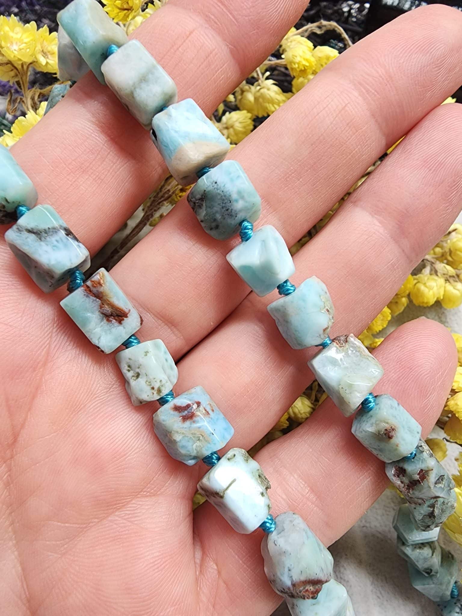 Silindir Larimar Doğal Taş