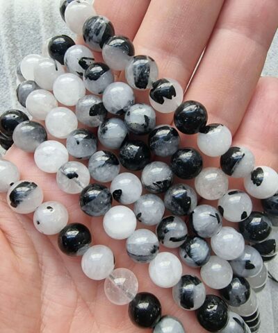 Siyah Rutil Kuvars Dogal Tas Dizi 8 Mm