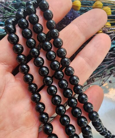 Siyah Turmalin Dogal Tas Dizi 6 Mm 2