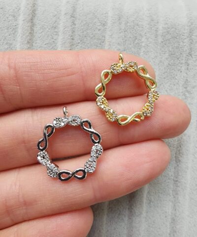 Sonsuzluk Cemberi Zirkon Tasli Kolye Ucu