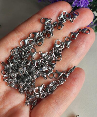 Stainless Steel Celik Papagan Klips Gumus