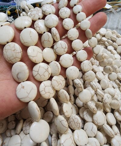 Tablet Beyaz Turkuaz Tas Boncuk