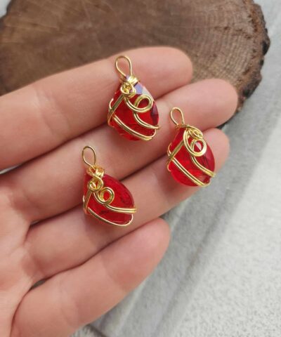 Tel Sargili Kristal Tasli Kolye Ucu 504