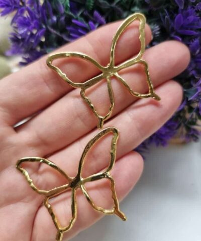 Telkari Kelebek Altin Renk Kolye Ucu 2