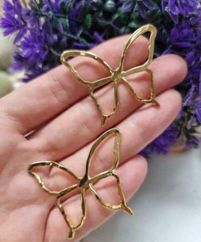 Telkari Kelebek Altin Renk Kolye Ucu 3