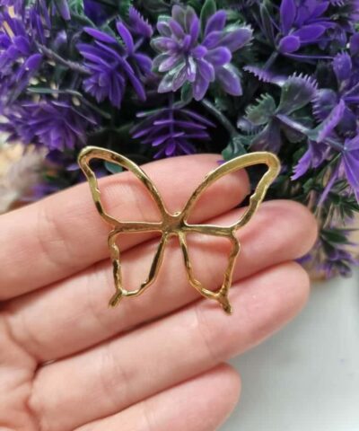 Telkari Kelebek Altin Renk Kolye Ucu 5