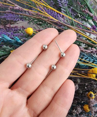 Top Başlı Çelik Küpe Kancası - 502