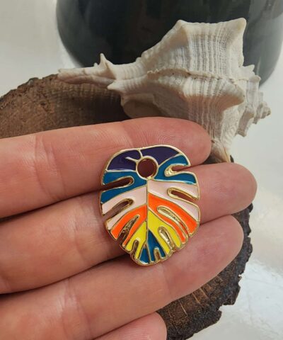 Tropikal Yaprak Mineli Kolye Ucu - 502