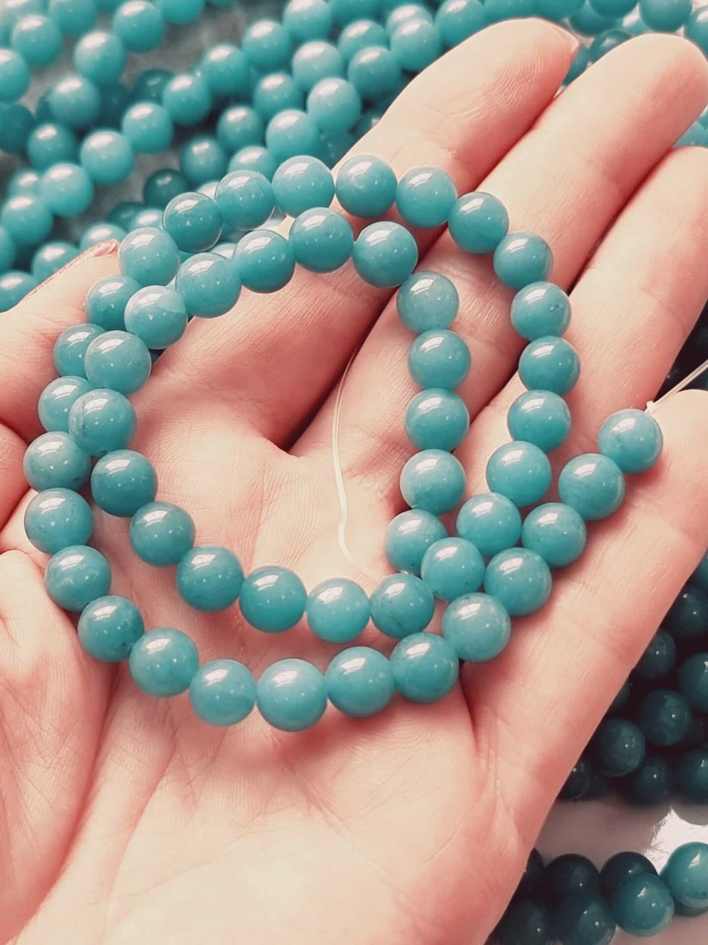 Turkuaz Ceyt Dogal Tas 8 Mm