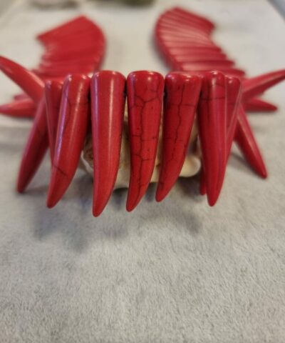 Turkuaz Dis 4 Cm Dogal Tas Kirmizi