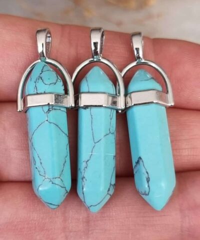 Turkuaz Pandul Dogal Tas Kolye Ucu