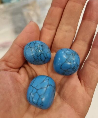 Turkuaz Tamburlanmis Dogal Tas