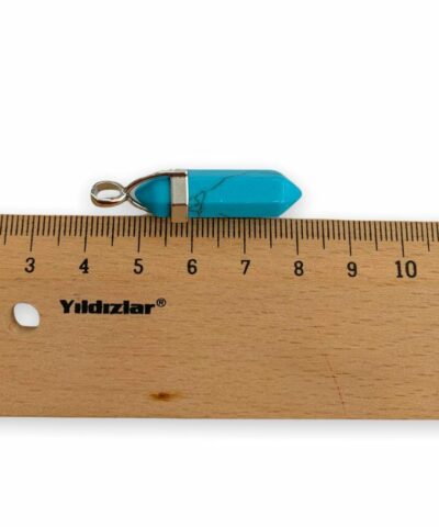 Turkuaz Tasi Prizma Dogal Tas Kolye Ucu