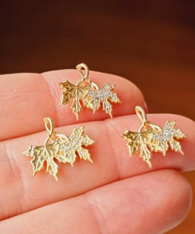 Yapraklar Minimal Zirkon Tasli Kolye Ucu 2