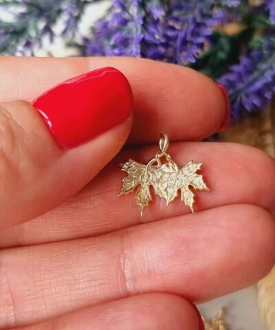 Yapraklar Minimal Zirkon Tasli Kolye Ucu 3