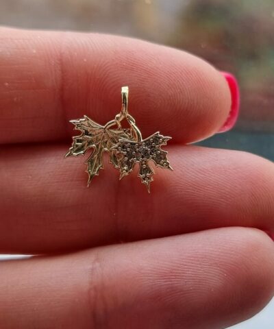 Yapraklar Minimal Zirkon Tasli Kolye Ucu 5