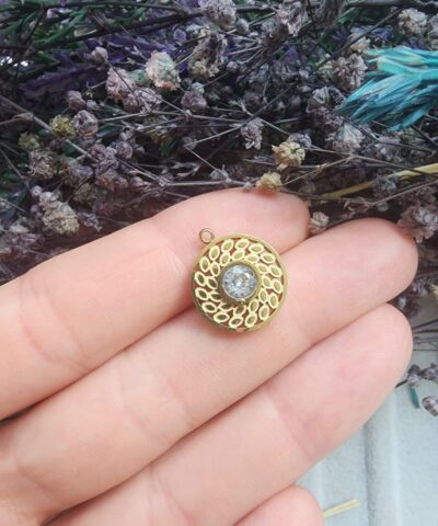 Yaşam Çiçeği Zirkon Taşlı Çelik Kolye Ucu - 501