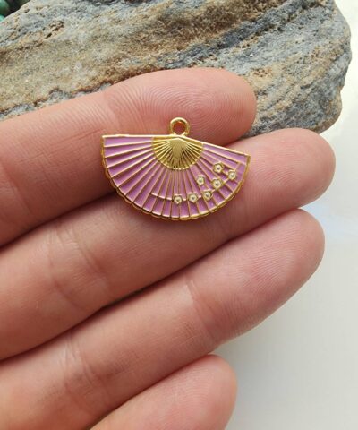 Yelpaze Mineli Altın Kaplama Kolye Ucu - 506