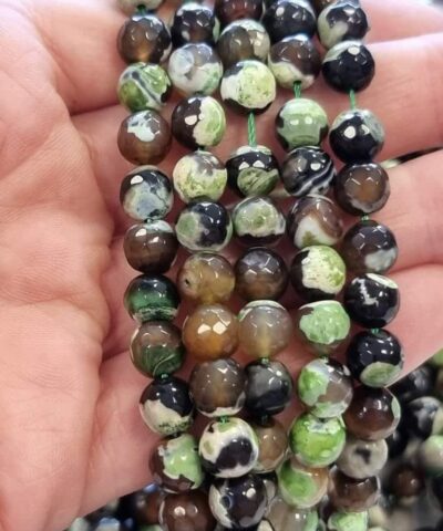 Yesil Akik Dogal Tas Faset Kesim 8 Mm 2