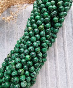 Yeşil Siyah Ceyt Doğal Taş 8 mm