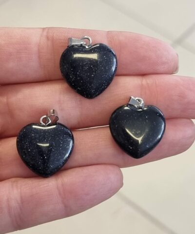 Yildiz Kalp Dogal Tas Kolye Ucu