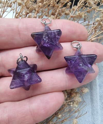 Yildiz Kesim Ametist Kolye Ucu 3