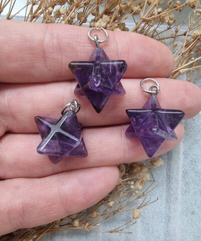 Yildiz Kesim Ametist Kolye Ucu 4