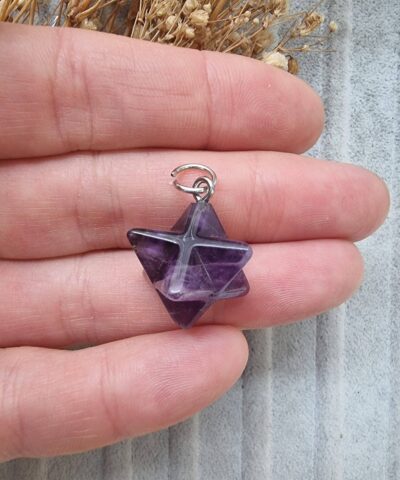 Yildiz Kesim Ametist Kolye Ucu
