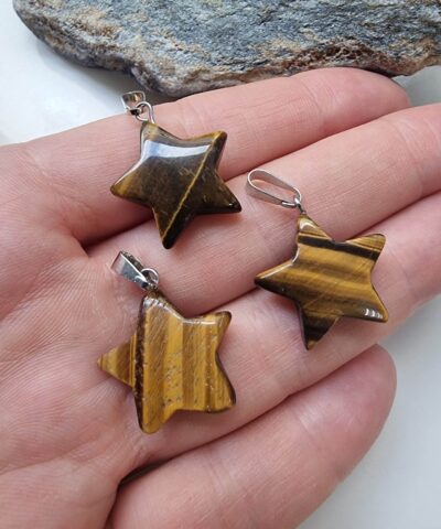 Yildiz Kolye Ucu Kaplan Gozu Tasi 2