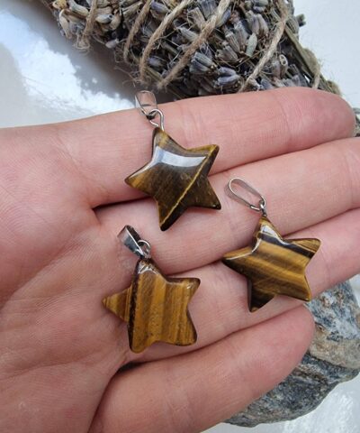 Yildiz Kolye Ucu Kaplan Gozu Tasi