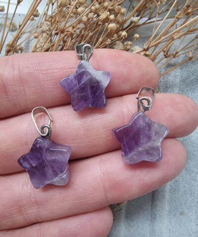 Yildiz Sallanti Ametist Kolye Ucu 2