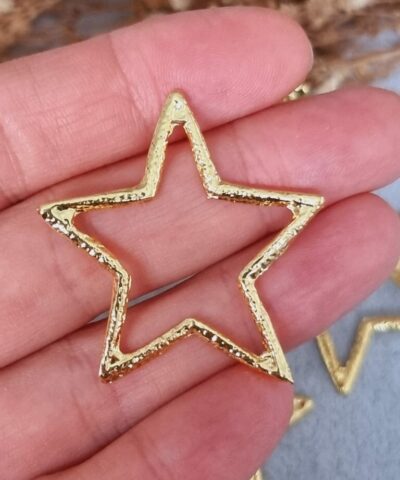 Yildiz Telkari Kararmaz Altin Kaplama Dokum Kolye Ucu 4