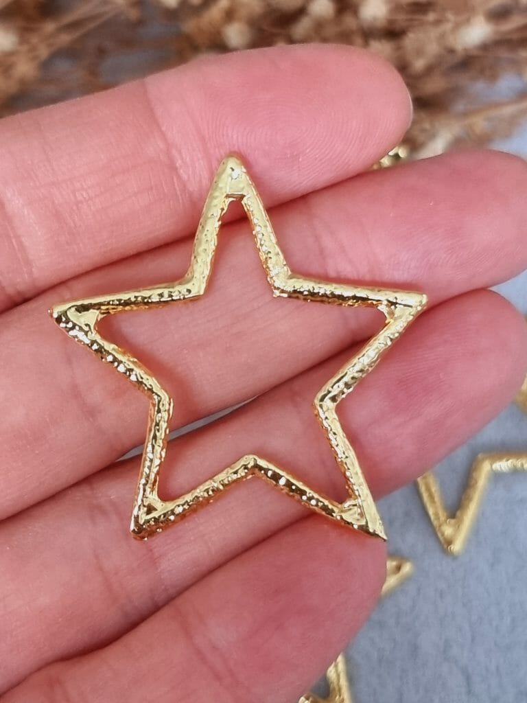 Yildiz Telkari Kararmaz Altin Kaplama Dokum Kolye Ucu 4