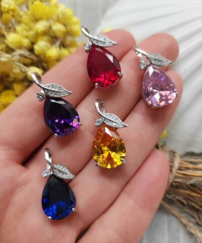 Zirkon Taşlı Damla Kolye Ucu