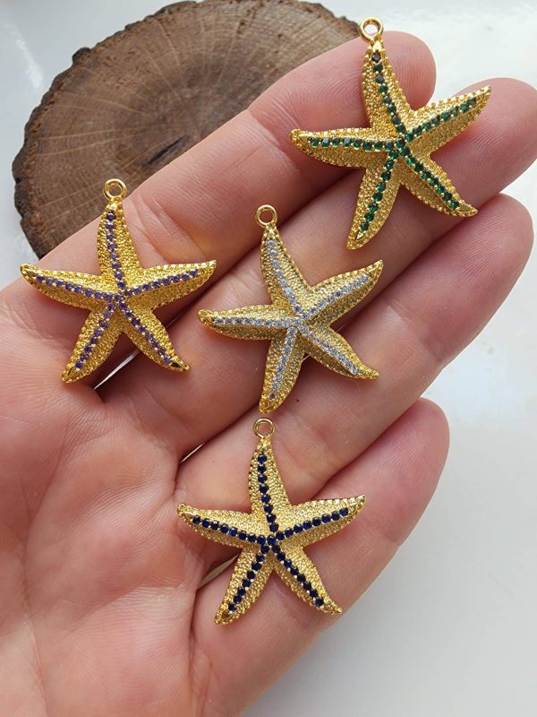 Zirkon Taşlı Deniz Yıldızı Kolye Ucu