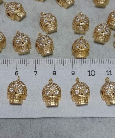 Zirkon Tasli Gold Kuru Kafa Kolye Ucu 4