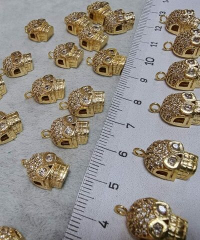 Zirkon Tasli Gold Kuru Kafa Kolye Ucu 5