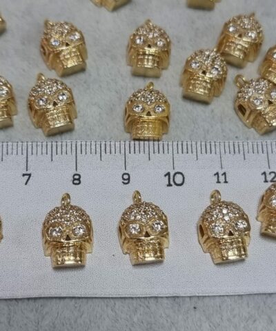 Zirkon Tasli Gold Kuru Kafa Kolye Ucu 6